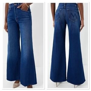 Mother Denim Womens The Tomcat Roller Jeans Wide Leg Button Fly Groovy Size 30‎